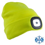 7091 YELLOW Z LATARKĄ CZAPKA OCIEPLANA - zdjęcie 1